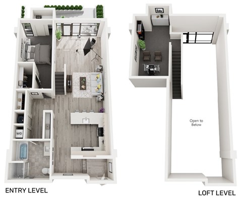 Floor plan for 1 bed, 1 bath, 1402 sqft
